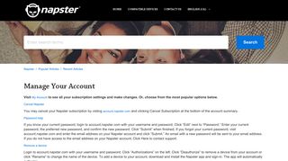 Manage Your Account – Napster