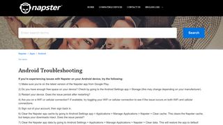 Android Troubleshooting – Napster