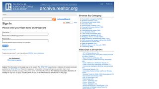 Please enter your User Name and Password | archive.realtor.org