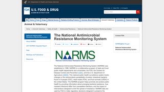 The National Antimicrobial Resistance Monitoring System - FDA