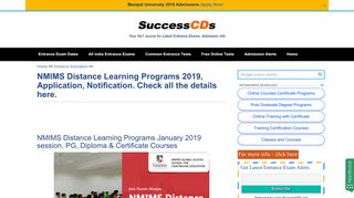 NMIMS Distance Learning Programs 2019, Application, Notification