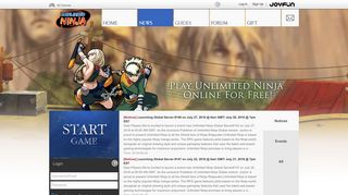 News - Unlimited Ninja - Free Naruto Online Game at Joyfun