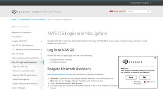 Seagate NAS OS 4 User Manual - NAS OS Login and Navigation