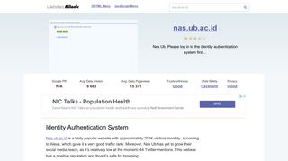 Nas.ub.ac.id website. Identity Authentication System.