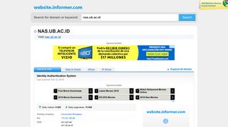 nas.ub.ac.id at WI. Identity Authentication System - Website Informer