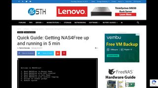 Quick Guide: Getting NAS4Free up and running in 5 min
