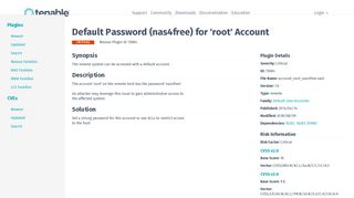 Default Password (nas4free) for 'root' Account | Tenable®