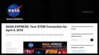 NASA EXPRESS – Learn more about the latest NASA STEM ...