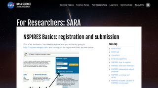 NSPIRES Basics: registration and submission - NASA Science ...