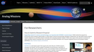 For Researchers | NASA
