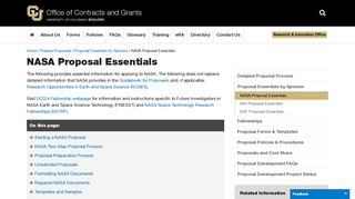 NASA Proposal Essentials | Office of Contracts and Grants | University ...
