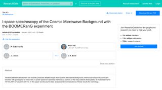 (PDF) l-space spectroscopy of the Cosmic Microwave Background ...