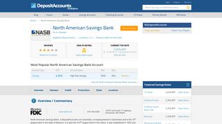 North American Savings Bank Reviews and Rates - Deposit Accounts