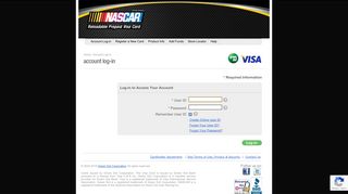 Account Login | NASCAR Reloadable Prepaid Visa Card | Green Dot