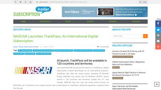 NASCAR Launches TrackPass, An International Digital Subscription ...