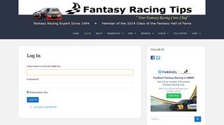 Log In – Fantasy Racing Tips