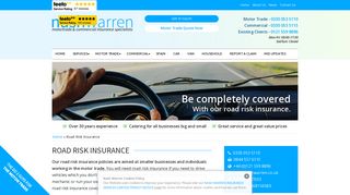 Motor Trade Road Risk Insurance - Nash Warren