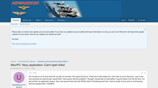 Mac/PC: Navy application--Can't open links! | Air Warriors