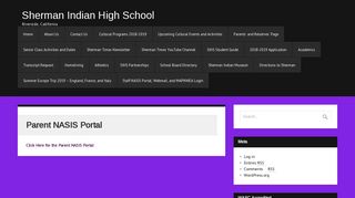 Parent NASIS Portal | Sherman Indian High School
