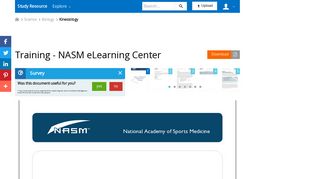 Training - NASM eLearning Center - studyres.com