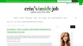 Passing the NASM Certified Personal Training Exam - Erin's Inside Job