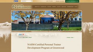 NASM-Certified Personal Trainer Development Program at Greenwood
