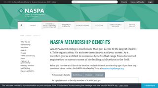 NASPA Membership Benefits