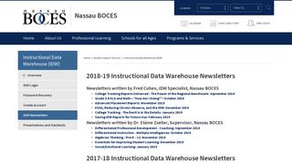 Instructional Data Warehouse (IDW) / IDW Newsletters - Nassau BOCES