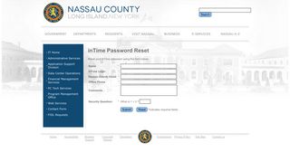 Nassau County inTime Password Reset - Nassau County, NY