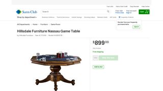 Hillsdale Furniture Nassau Game Table - Sam's Club