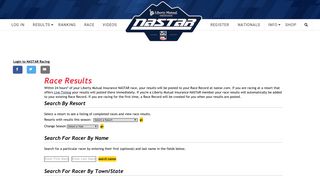 NASTAR ski and snowboard race results and rankings