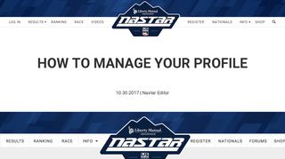 How To Manage Your Profile | Nastar