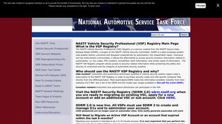 NASTF Vehicle Security Professional (VSP) Registry Main Page ...