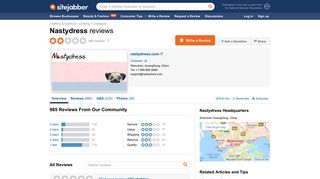 Nastydress Reviews - 985 Reviews of Nastydress.com | Sitejabber