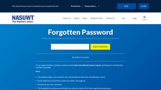 NASUWT | Forgotten Password