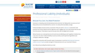 Professional Liability (Individuals) | NASW Assurance Services
