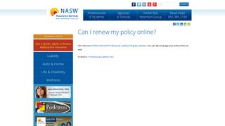 Can I renew my policy online? | NASW Assurance Services NASW ...