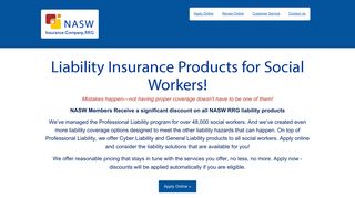 Liability Insurance Products for NASW Members