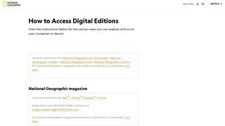 How to Access Digital Editions | National Geographic