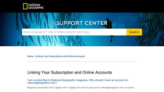National Geographic | Linking Your Subscription and Online Acc...