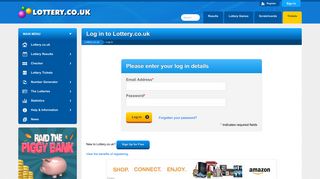 Log in to Lottery.co.uk