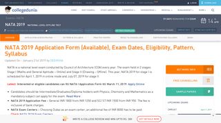 NATA 2019 Application Form (Open), Exam Dates, Eligibility (New ...