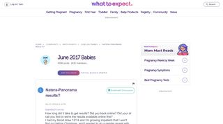 Natera-Panorama results? - June 2017 Babies | Forums | What to Expect
