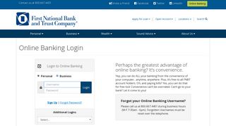 Online Banking Login | First National Bank and Trust