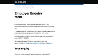 Employer enquiry form