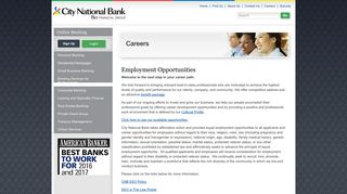 City National Bank of Florida - Careers