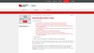 FAQ - MasterCard Credit Card | National Bank - Banque Nationale