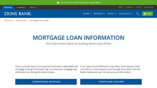 Mortgage Login | Existing Mortgage Loan | Zions Bank