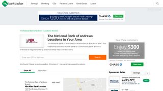 The National Bank of andrews Locations, Phone Numbers & Hours