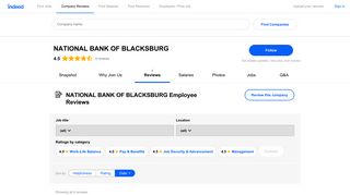 Working at NATIONAL BANK OF BLACKSBURG: Employee Reviews ...